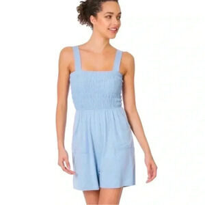 BNWT Smocked Romper, Ash Blue